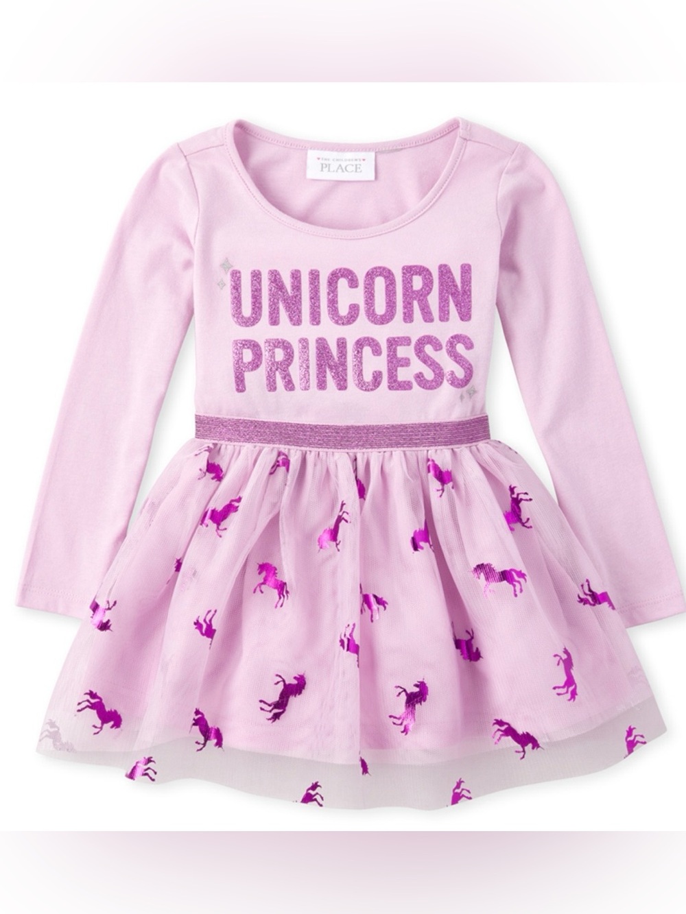 Girls Sweatshirt Tulle Dress Bundle – Unicorn Princess & Love (3 Piece)